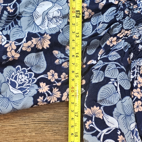 Seven7 Floral Off-Shoulder Blouse - Navy and Light Blue - Picture 8 of 10